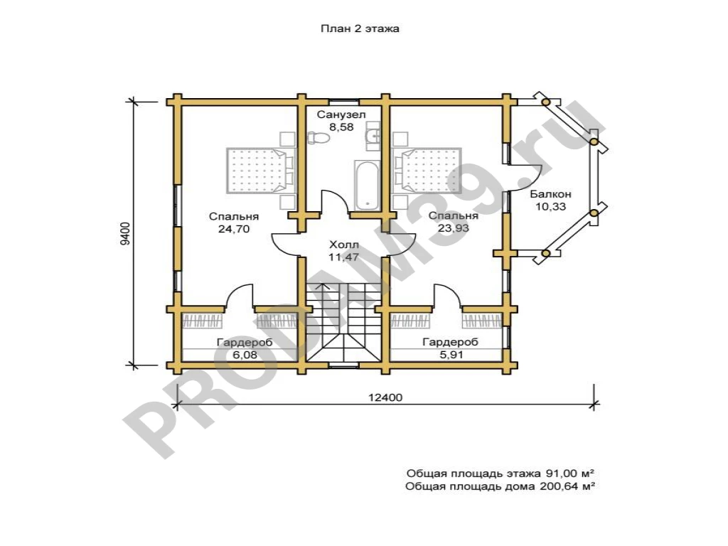 Строительство домов из бруса и бревна, проект 200 кв.м