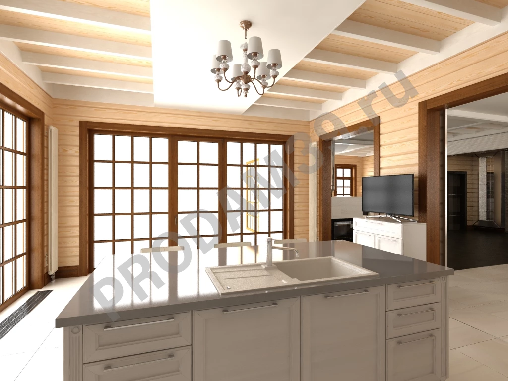 Строительство домов из бруса и бревна, проект 299 кв.м