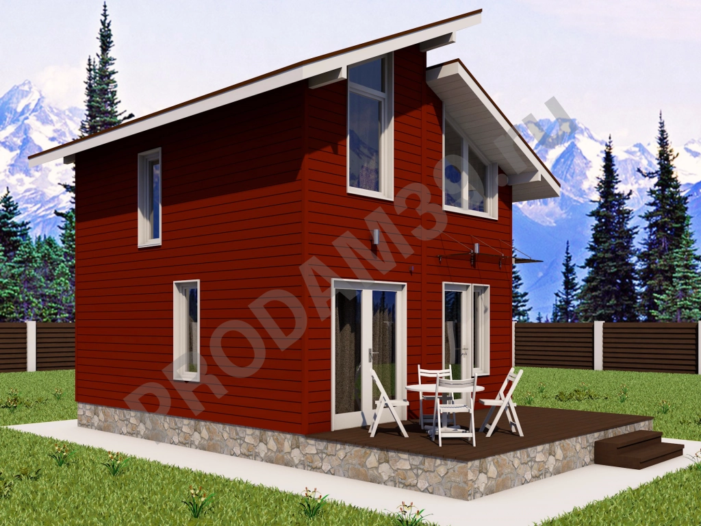 Норвежский дом 60 кв.м с баней