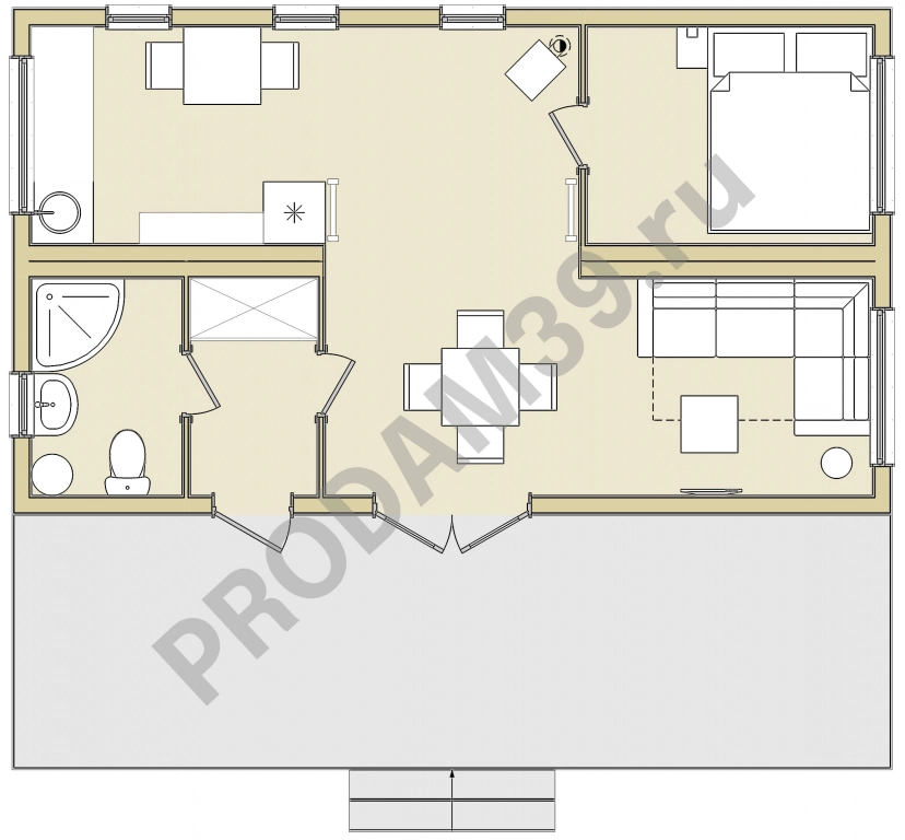 Норвежский дом 52 кв.м. плюс терраса 21 кв.м