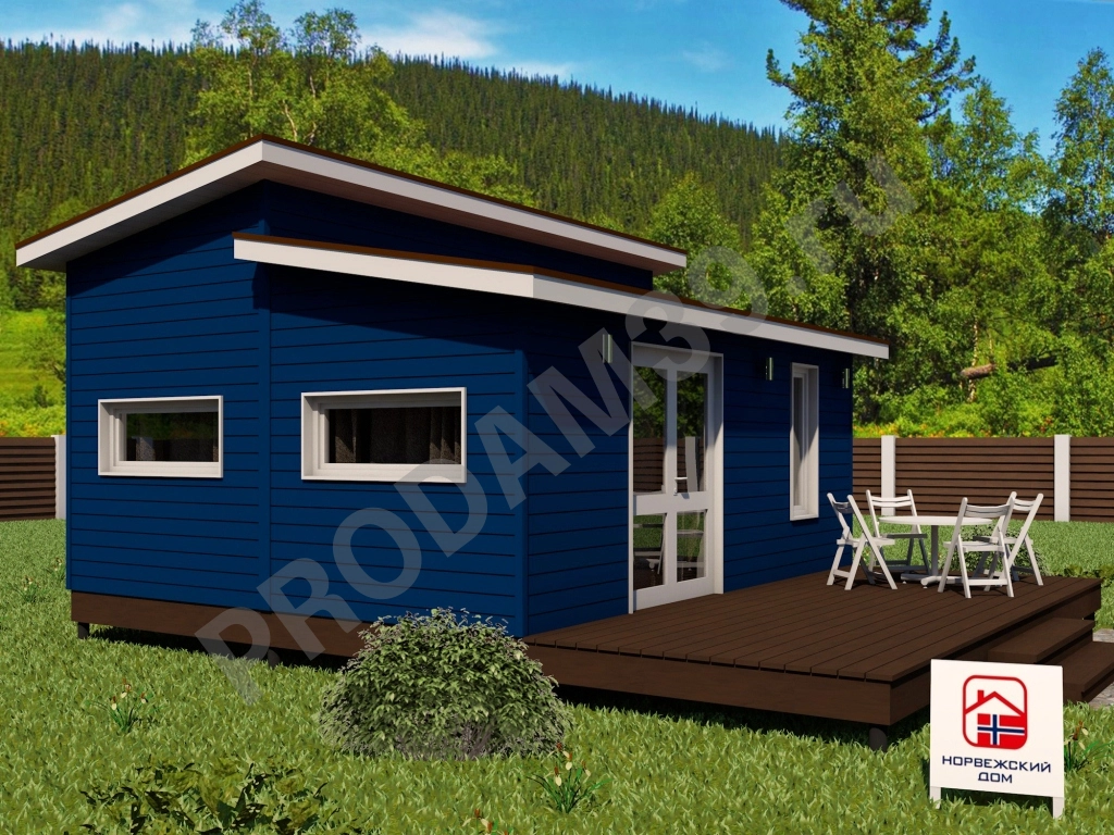 Норвежский дом 33 кв.м с сауной и террасой 15 кв.м