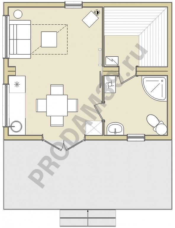 Норвежский дом 33 кв.м с сауной и террасой 15 кв.м