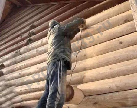 Шлифовка срубов