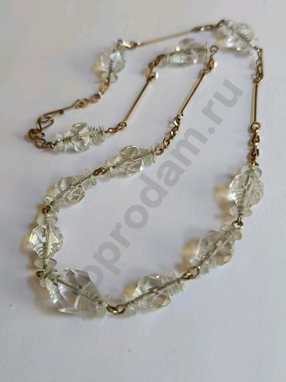 Колье. Винтаж 40-ые. Резное Стекло.