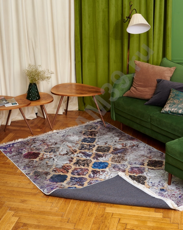 Винтажный ковер, размер 118х180 см, натуральный хлопок