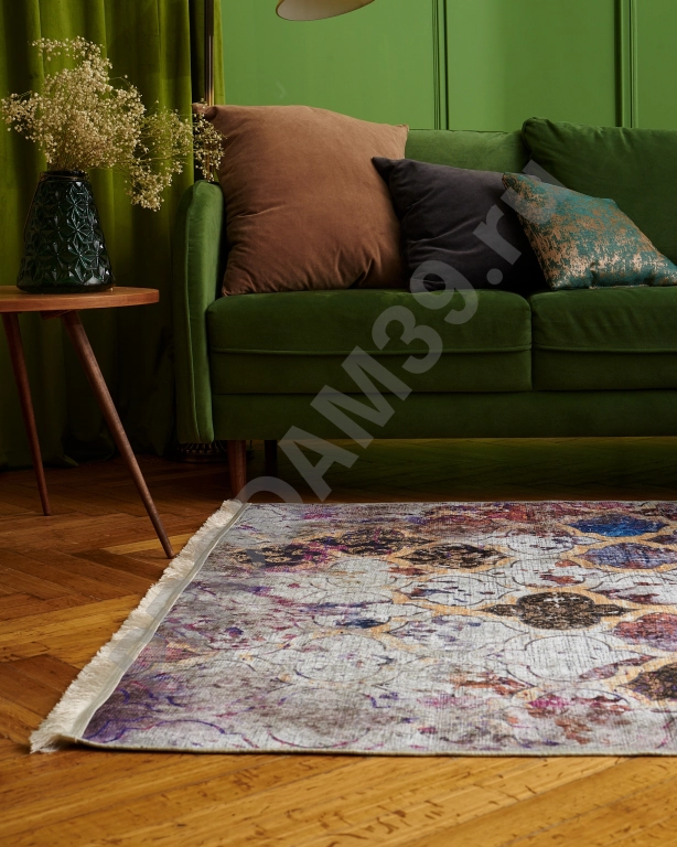 Винтажный ковер, размер 118х180 см, натуральный хлопок