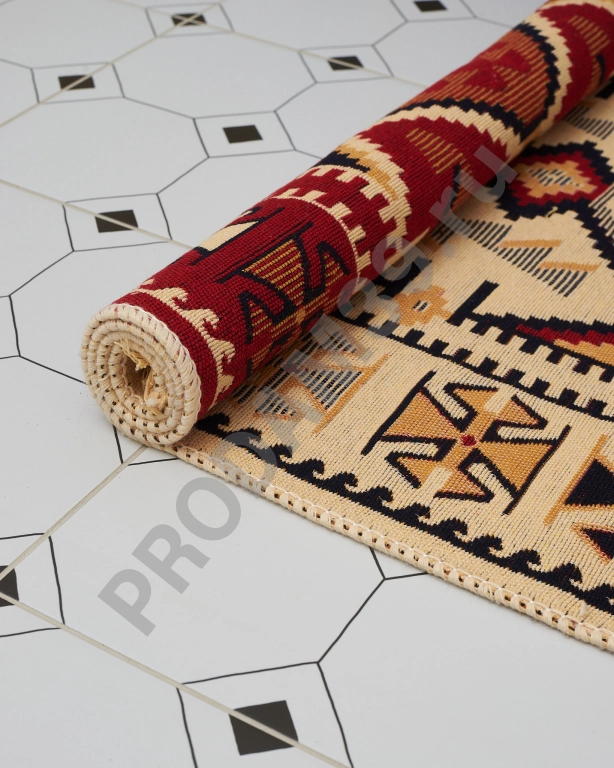 Ковер безворсовый 80х125 см, натуральный хлопок