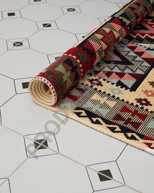 Ковер безворсовый 80х125 см, натуральный хлопок