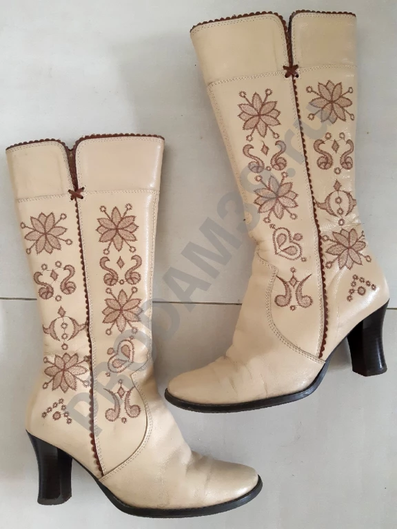 Сапоги женские демисезонные кожаные, 36 размер