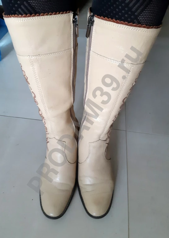 Сапоги женские демисезонные кожаные, 36 размер