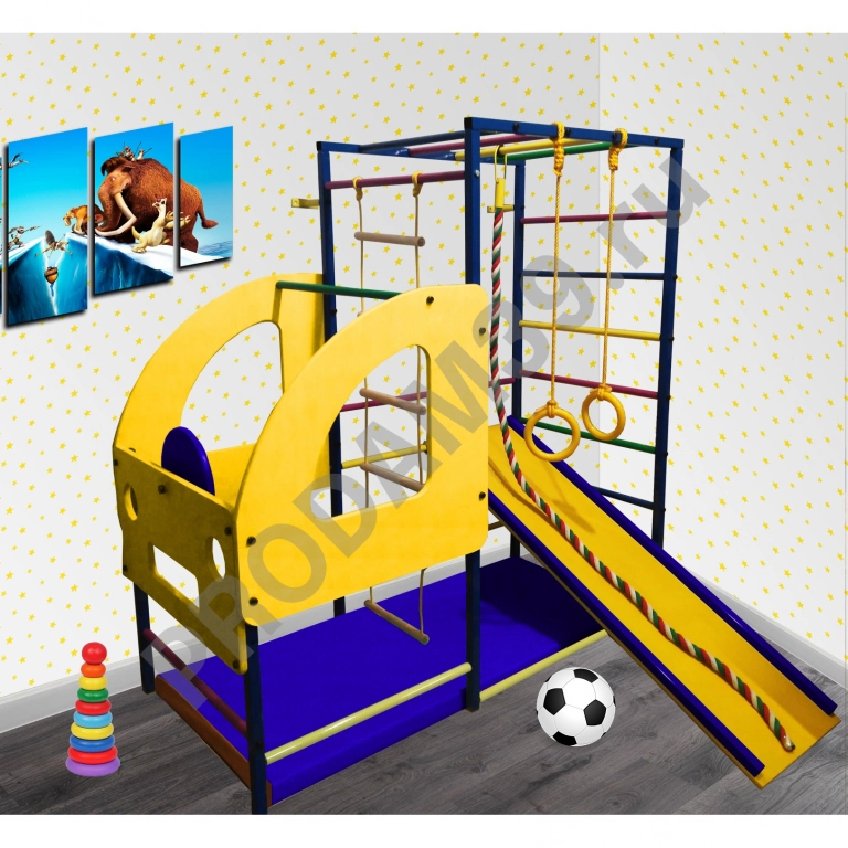 Детский спортивный комплекс Грузовичок с горкой (пристенный)