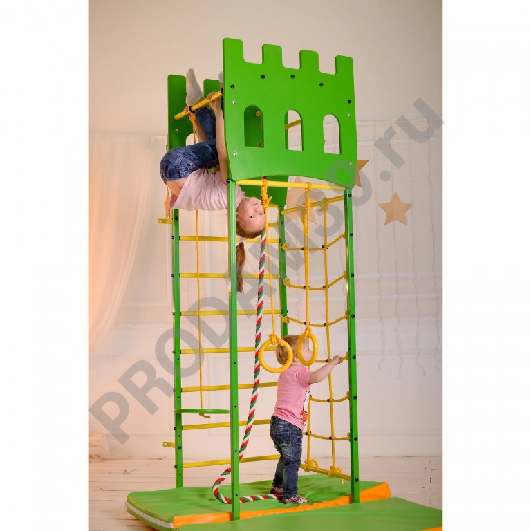 Детский спортивный комплекс пристенный Башня + мат