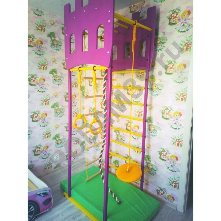Детский спортивный комплекс пристенный Башня + мат