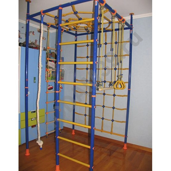 Детский спортивный комплекс пристенный 5-ти опорный с паутиной