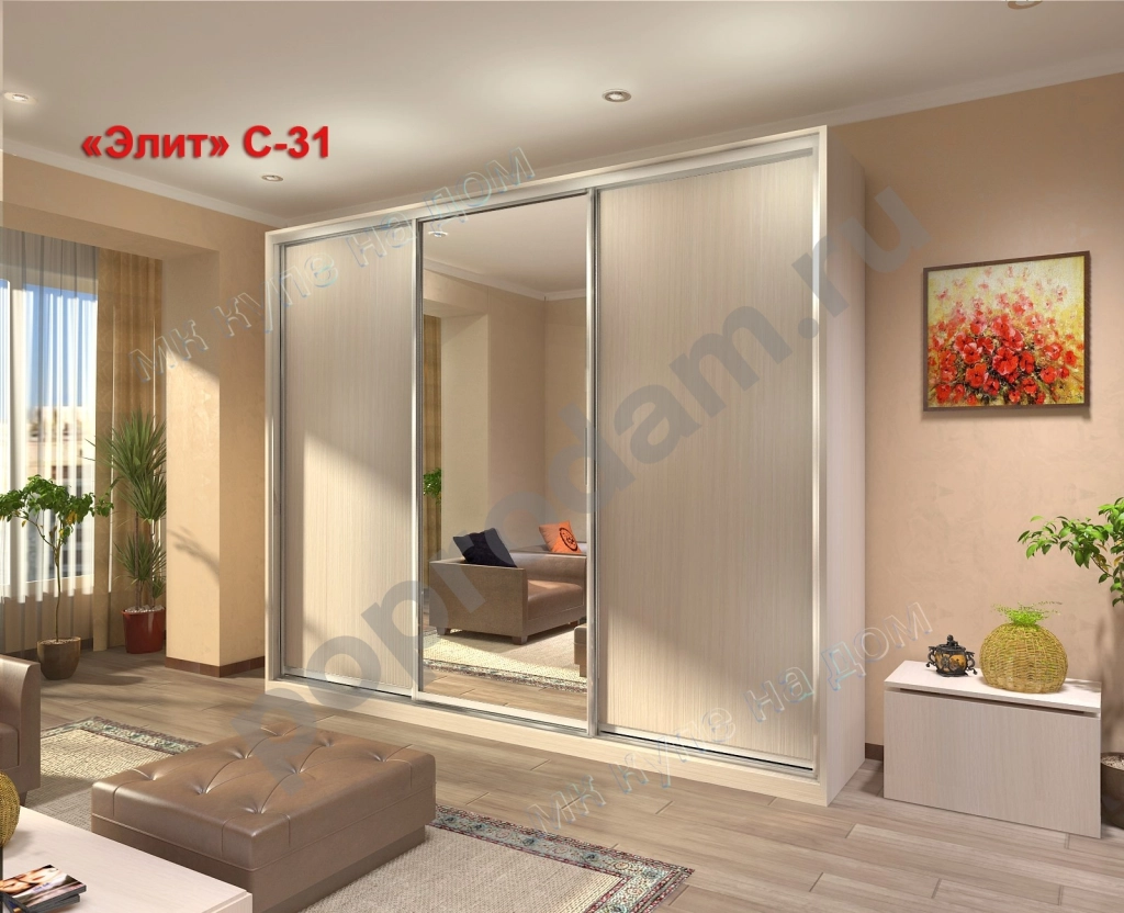 Шкаф-купе 3-х дверный шириной 2,0 м