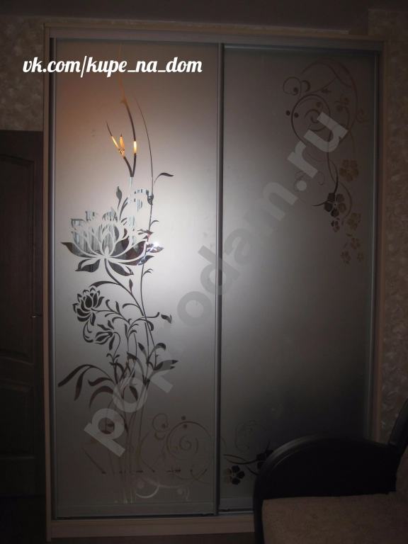 Шкаф купе с пескоструйным рисунком на заказ