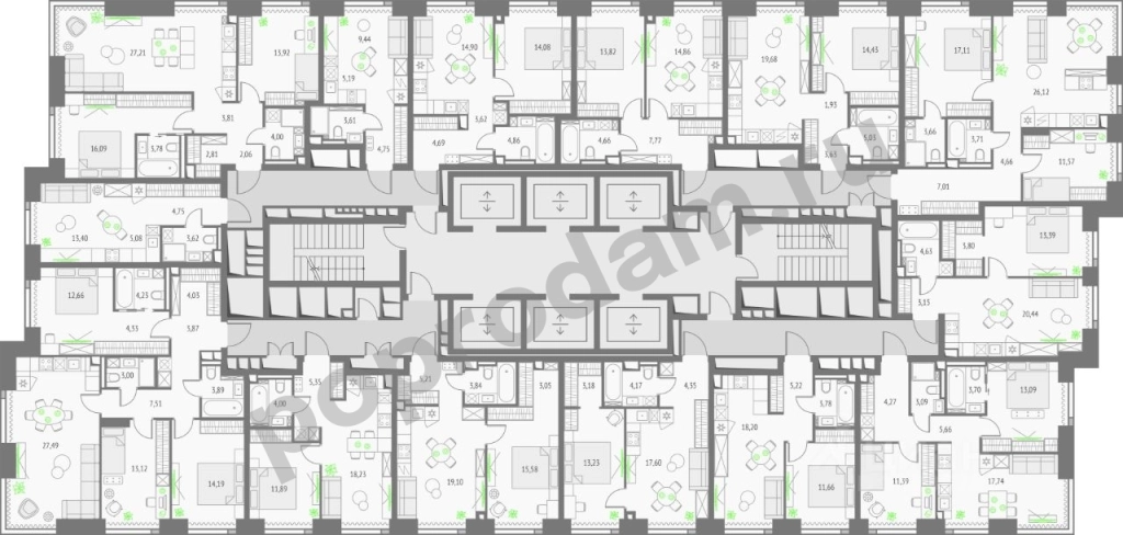 1-к кв. Москва Огородный проезд, 4С2 (46.78 кв.м)