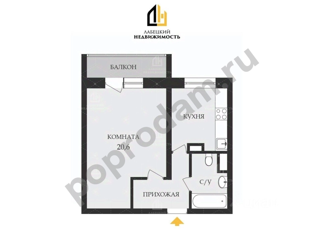 1-к кв. Москва Новороссийская ул., 24К1 (38.9 кв.м)