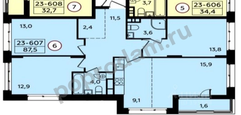 3-к кв. Москва Сосенское поселение, просп. Куприна, 1к2 (90.0 кв.м)
