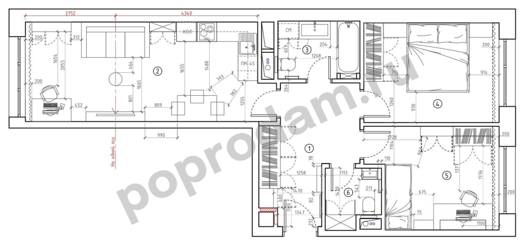3-к кв. Москва пер. 1-й Котляковский, 2Ак3Б (65.5 кв.м)