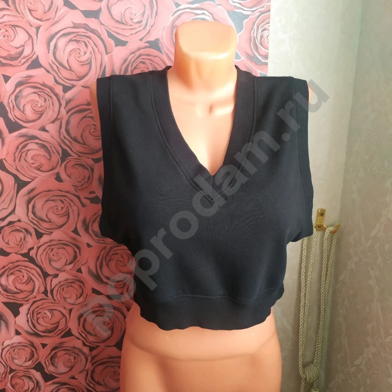 Жилетка S безрукавка H&M топ хлопок Турция