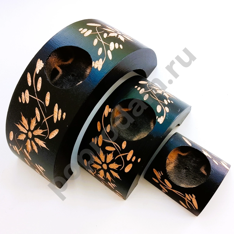 Подсвечники. Набор из дерева mango