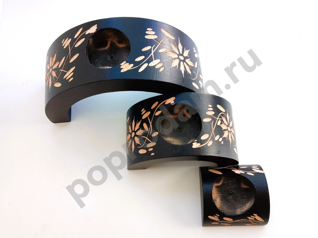 Подсвечники. Набор из дерева mango