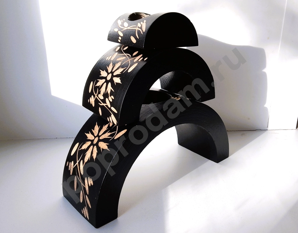 Подсвечники. Набор из дерева mango