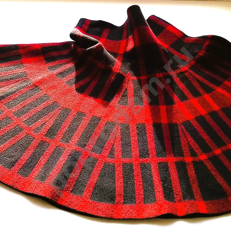 Юбка-солнце красная в клетку