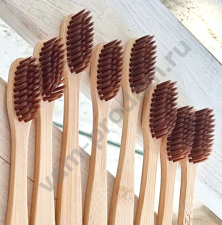 Набор бамбуковых зубных щёток эко из 8 штук