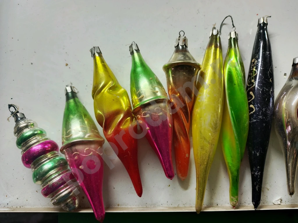 Елочные игрушки СССР Стеклянные. Редкие игрушки СССР сосульки. Доставка