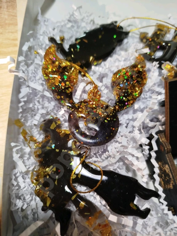 Новогодний подарочный бокс елочные игрушки Гарри Поттер и музыкальная шкатулка шарманка