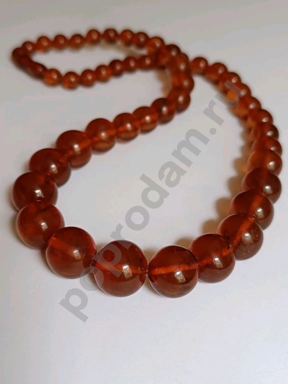 Длинные Крупные Бусы. Натуральный Янтарь. Винтаж.