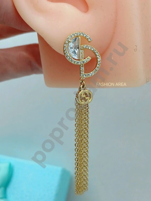 Красивые Серьги Aureate Long Golg