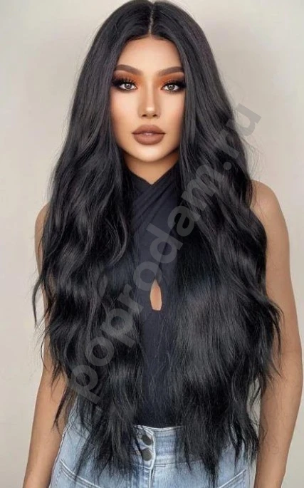 Парик черный длинный новый