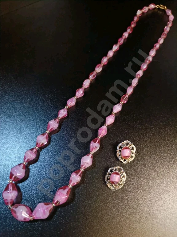 Бусы и Клипсы. Винтаж. Стекло. Родная сборка!