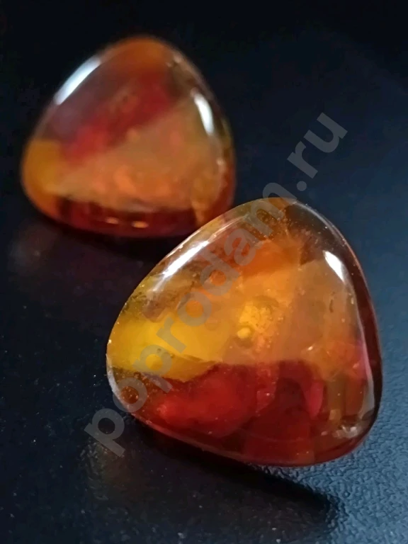 Крупные Запонки. Серебро 875 Звезда. Натуральный Янтарь. Винтаж.