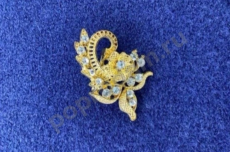 Маленькая золотая брошка цветы брошь цветок