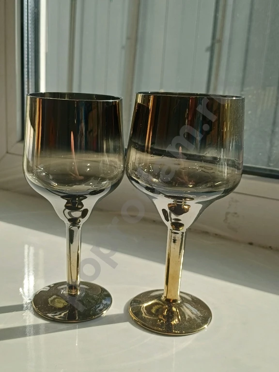 Фужеры бокалы дымчатые хрустальная ваза для фруктов стеклянный салатник