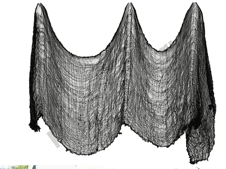 Жуткая ткань для Хэллоуина, черная марля НОВАЯ