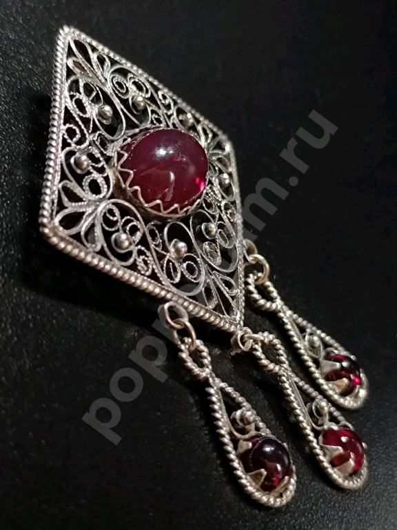 Крупная Брошь с Подвесками. Винтаж.