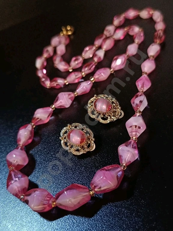 Бусы и Клипсы. Винтаж. Стекло. Родная сборка!