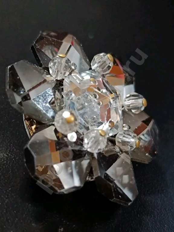 Наборная Брошь. Чехия. Jablonex. Винтаж. Стекло.