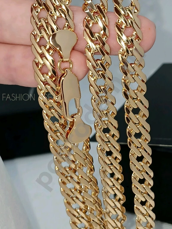 Цепочка Luxe Gold ок.60см/8мм Двойной Ромб