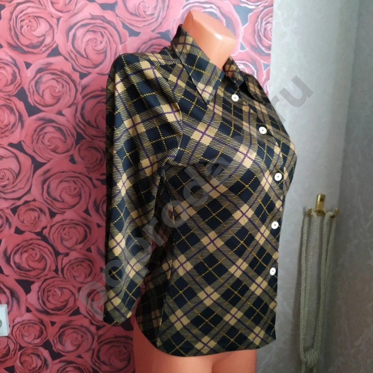 Рубашка Mexx блуза женская размер M L 46 коричневая Рукав три четверти Приталенная