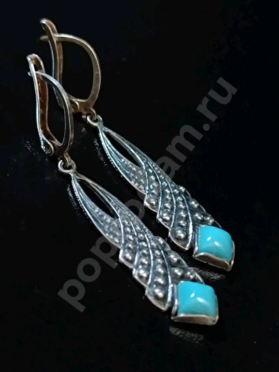 Серьги. Винтаж СССР. Маркировка. Мельхиор.