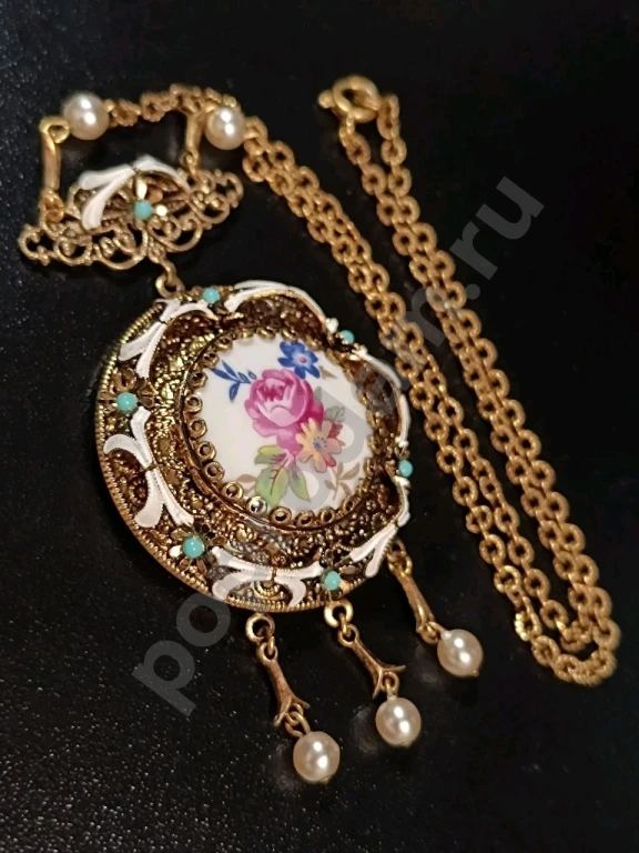 Колье. Чехия. Jablonex. Винтаж. Фарфор.