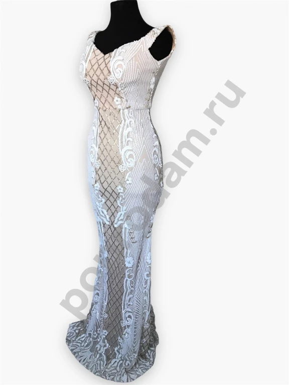 Нарядное очень красивое платье в пол с пайетками