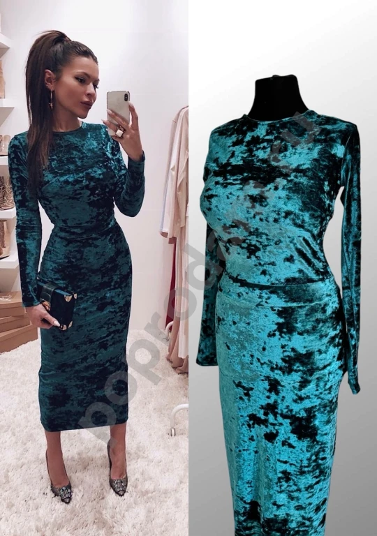 Бархатное платье бирюзовое Lov2Lov