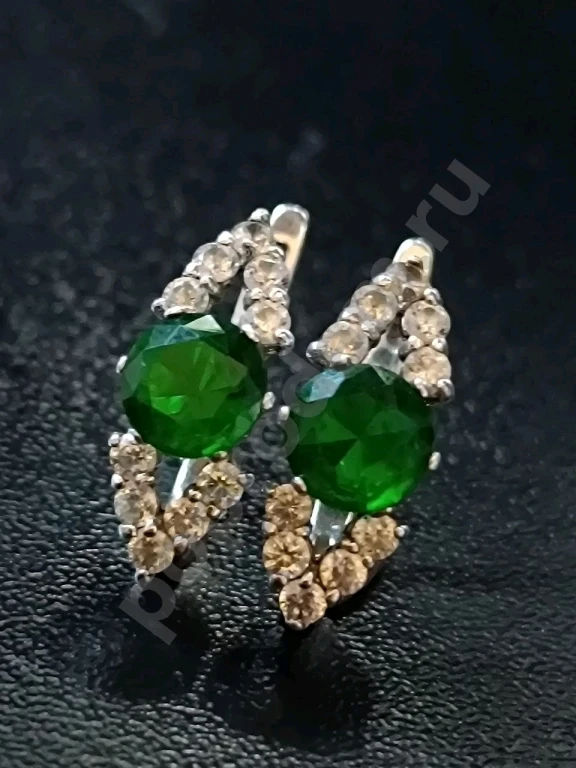 Серьги. Серебро 925 пробы. Тризуб. Харьков.